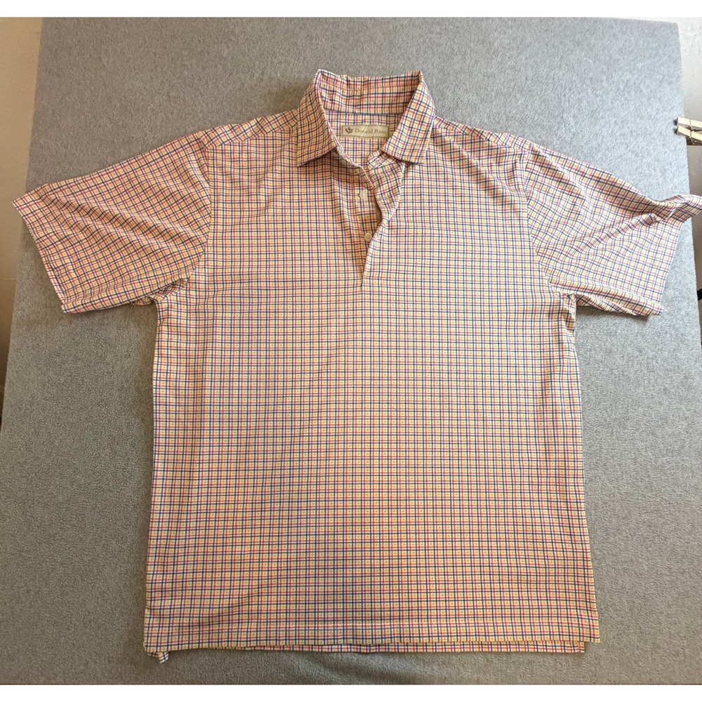 Donald Ross Colleton River Club Men's L Golf Polo Tattersall Check Large